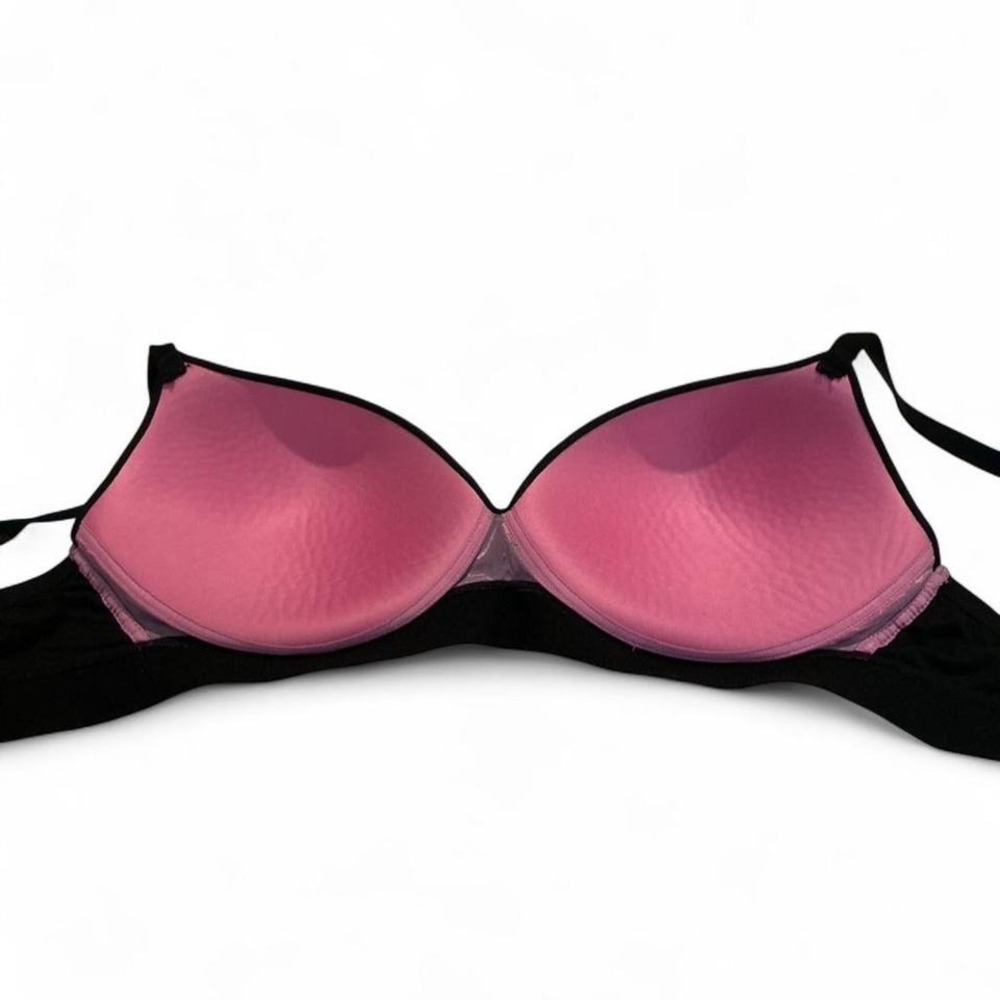 PINK Wireless Push Up Bra Women 36DD Black - Picture 2 of 8